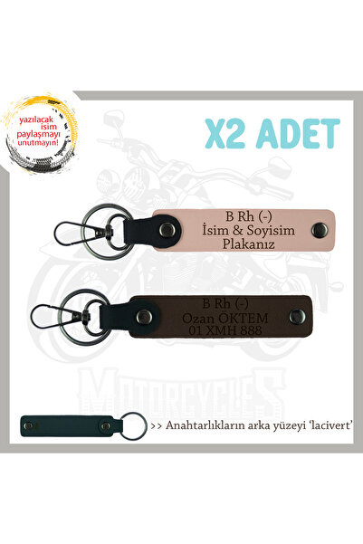 Asortishey Name Plate and B- Blood Type Written Gift X2 Keychain, Yavruağzı-K...
