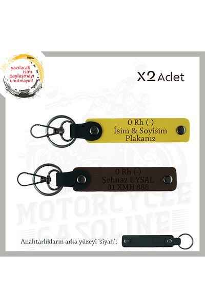 miawiki Name Plate and 0 Rh (-) Blood Group Written 2 Keychain, Yellow-K Coffee-Syh, Gift for the First Motor