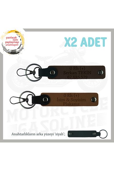 miawiki Meaningful Gift with Name Plate and 0 + Blood Type Written X2 Keychain, Coffee-K Coffee-Syh, Motor Lovers