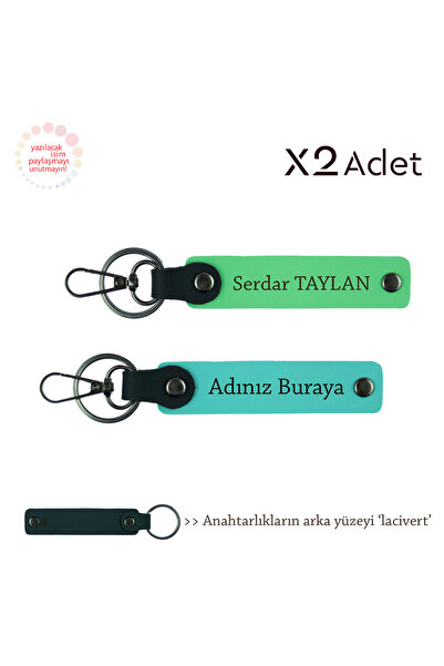 Miaju Elegant Gift for Father's Day, Set of 2 Keychains with Name and Surname...