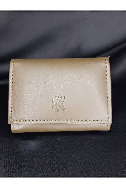 makadi Khaki Women's Wallet - Zippered and Buttoned Card Holder Model