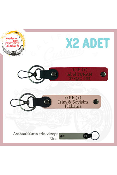 Miaju Special for Biker's Loved Ones, Leather X2 Keychain with Name Plate and...