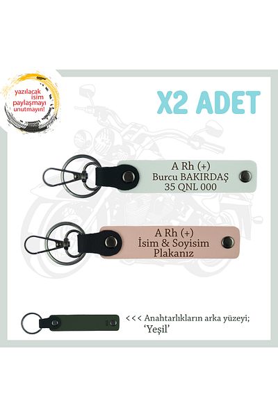 miawiki Name Plate and a Rh (+) Blood Group Written 2 Keychain, Yavruağzı-White-Ysl, Motorcycle Lovers