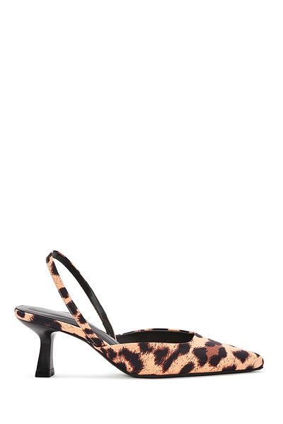 Derimod Women's Leopard Open Back Short Thin Heeled Shoes 25Sfe40296F