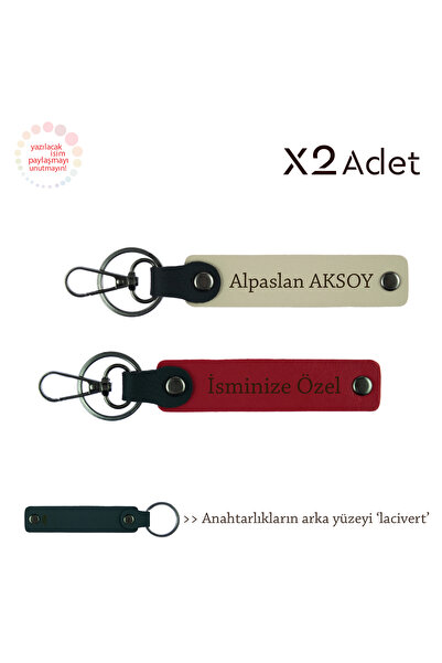 Miaju Birthday Gift for Teacher, Set of 2 Keychains with Name and Surname Wri...