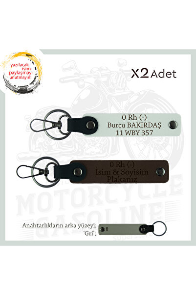 Asortishey Personal 2-Key Chain with Name Plate and 0 Rh - Blood Group Writte...