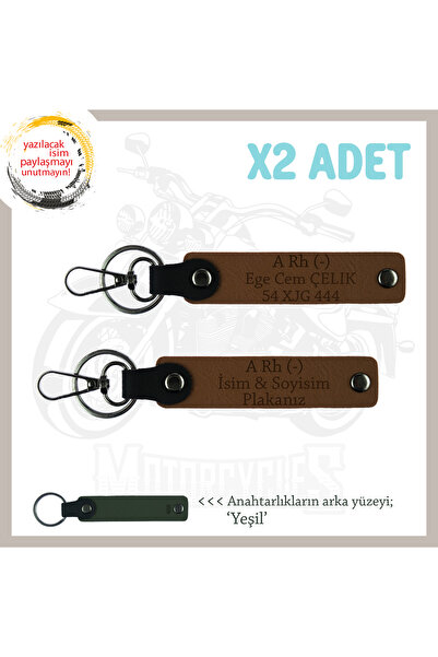 Miaju Custom Made X2 Keychain Surprise Gift with Name Plate and A- Blood Type...