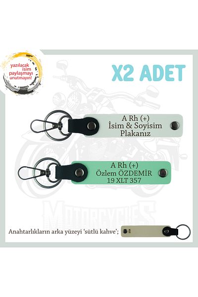 miawiki Set, Green-White-Sk, Speed Freaks Custom Name Plate a Rh (+) Blood Group Written Leather X2 Keychain