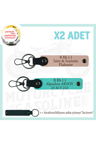 Miaju Exclusive for Friends, Pack of 2 Keychains with Name Plate and B Rh (-)...