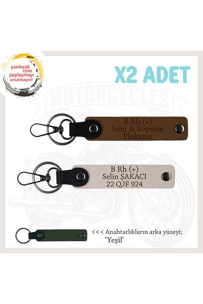 miawiki Name Plate & B Rh (+) Blood Type Written Safe Driving Keychain, Coffee-Powder-Ysl, to Biker Style