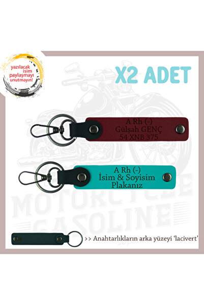 Asortishey Name Plate and a Rh (-) Blood Group Written 2 Keychain, K Turquois...