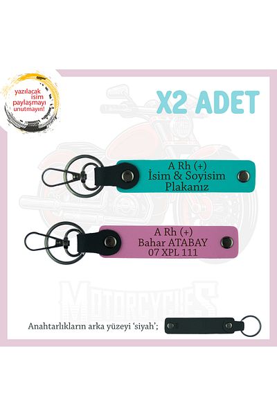 miawiki Name Plate and a Rh (+) Blood Group Written 2 Keychain, K Turquoise-Pink-Syh, Gift for Someone Who Gets a Car