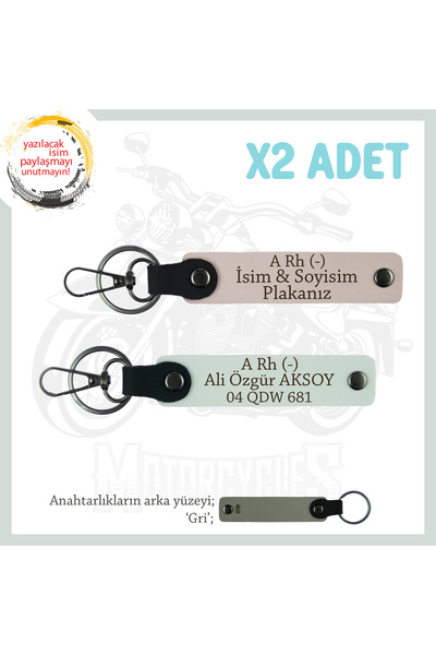 Miaju Exclusive for Motor Enthusiasts, Leather X2 Keychain with Name Plate an...