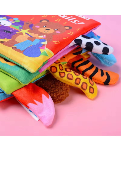 Jjovce Hışırtılı Bebek Kitabı 3D Montessori Yıkanabilir Bez Kitap Deniz Hayvanları