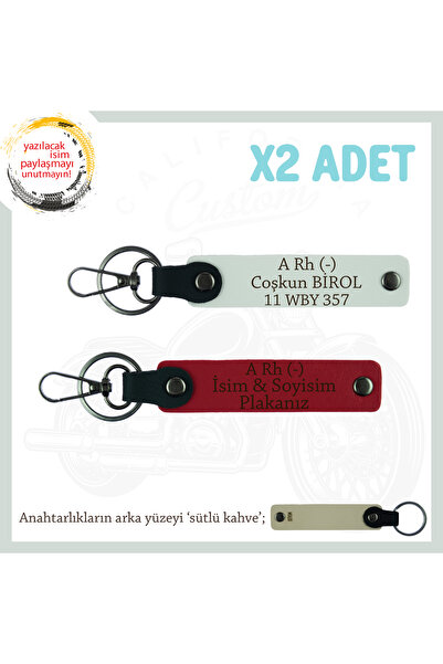 Miaju Motorcycle Lovers Name Plate, Emergency Keychain with a Rh (-) Blood Ty...