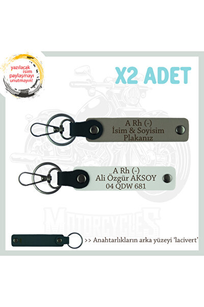 Asortishey Meaningful Gift X2 Keychain, Ash Grey-White-Navy, with Nameplate f...