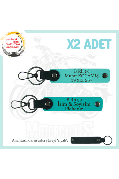 Miaju Gift for Motorcycle Lovers, Name Plate, B- Blood Type Written X2 Keycha...