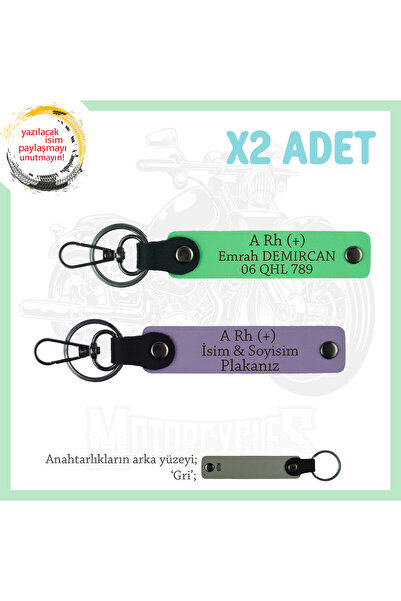 Asortishey Gift X2 Keychain Set with Name Plate and A+ Blood Type Written, Pu...