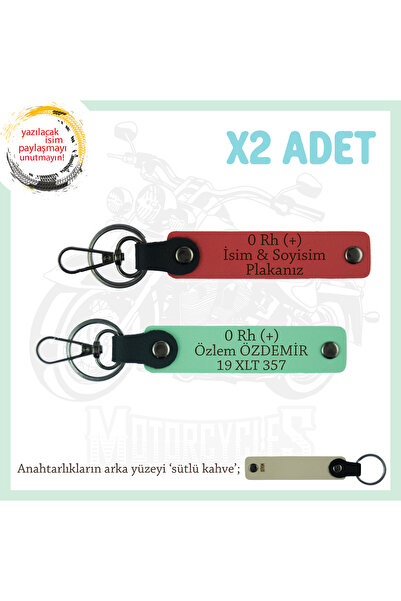Miaju For Dad, Personal Leather X2 Keychain with Name Plate and 0 Rh (+) Bloo...