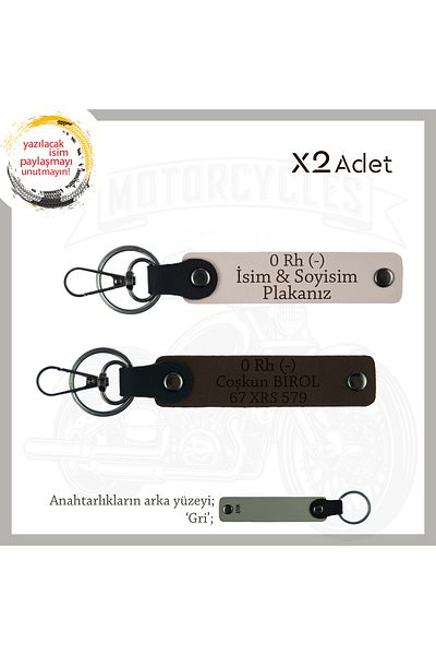 miawiki 0 Rh (-) Blood Group Written Keychain, Powder-K Coffee-Gr, Special Gift for Motorcycle Lovers, Name Plate