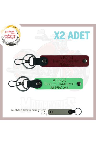 miawiki سلسلة مفاتيح للقيادة الآمنة مع لوحة اسم وكتابات A + Blood Group x2، F Green-Burgundy-Gr، لراكبي الدراجات النارية