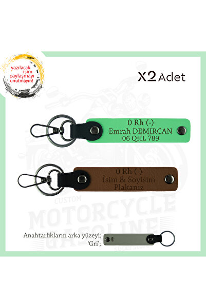 Miaju Name Plate for Bikers 0 Rh (-) Blood Group Written Custom Design X2 Key...
