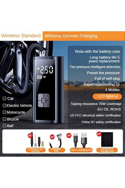 Choice Wireless Car Air Pump Wired/wireless Protable Car Air Compressor 150psi Tire Inflation Pump For Moto