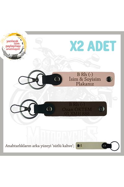 miawiki B- سلسلة مفاتيح هدية مكتوبة بفصيلة الدم x2، Yavruağzı-K Coffee-SK، لوحة اسم خاصة لعشاق السرعة