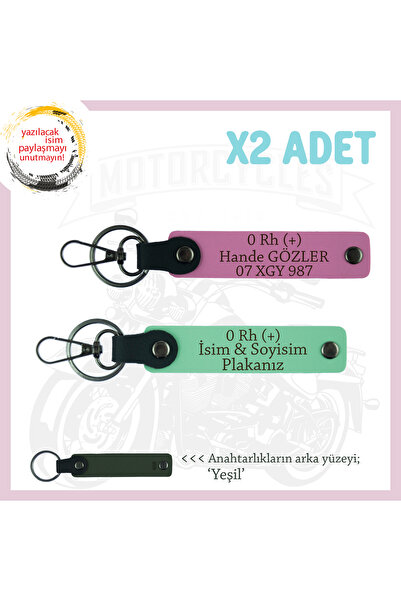 Miaju For Speed Lovers, X2 Keychain Set with Name Plate and 0 Rh (+) Blood Ty...