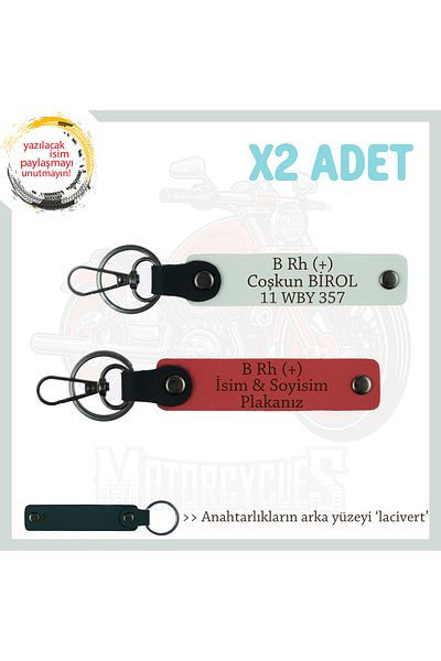 miawiki Name Plate and B Rh (+) Blood Group Written X2 Keychain Set, Pomegranate Flower-White-Navy, Special for Speed Lovers