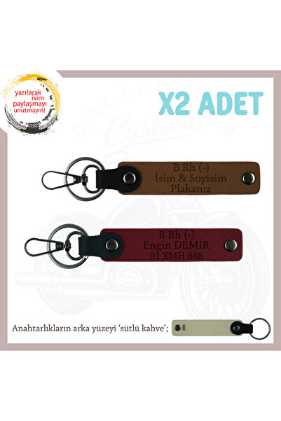 Miaju Motorcycle Enthusiast, Leather X2 Keychain with Name Plate and B Rh (-)...