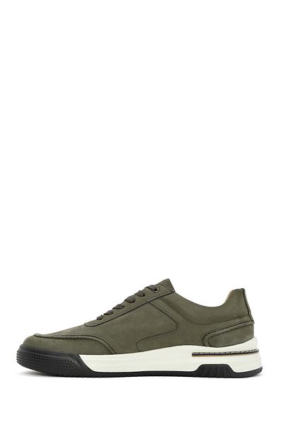 Derimod Men's Green Lace-Up Thick Sole Nubuck Leather Sneaker 25Sfd6110V3
