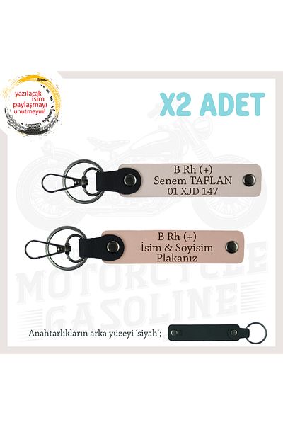 miawiki Name Plate and B Rh (+) Blood Group Written X2 Keychain Set, Yavruağzı-Pudra-Syh, Special for Speed Lovers