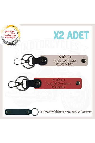 Miaju For Motor Enthusiasts, 2-Piece Keychain with Name Plate and a Rh (-) Bl...