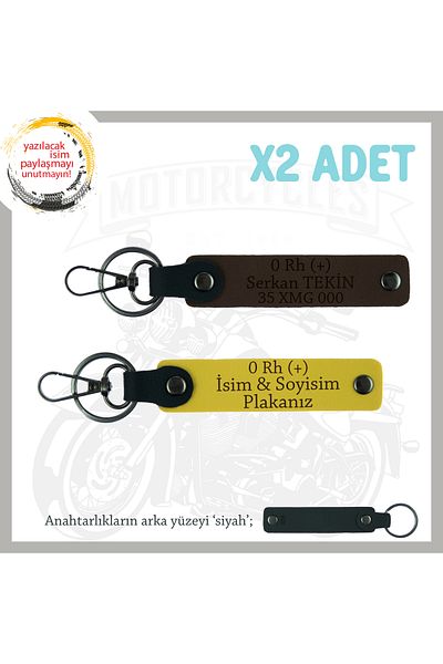 miawiki Name Plate and 0 Rh (+) Blood Group Written 2 Keychain, Yellow-K Coffee-Syh, Gift for the First Motor