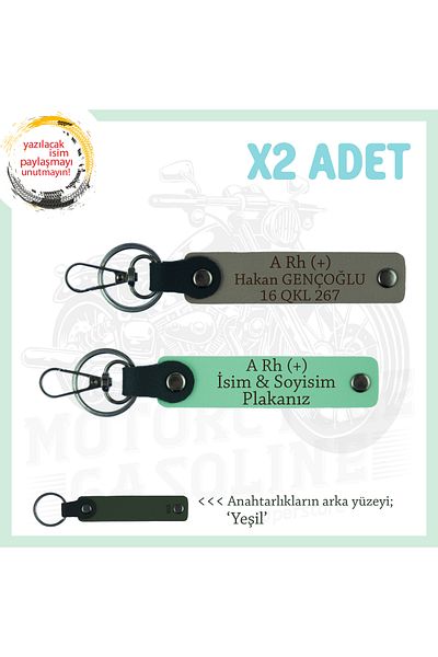 miawiki Gift X2 Keychain, Ash Gray-Green-Ysl, Name Plate a Rh (+) Blood Group Written for Speed ​​Lovers
