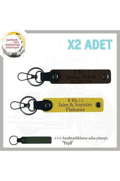 miawiki Name Plate and B Rh (-) Blood Group 2 Keychain Gift, Yellow-K Coffee-Ysl, Special for Biker Friends