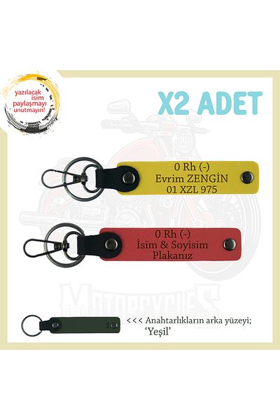 miawiki Gift Leather X2 Keychain, Pomegranate Flower-Yellow-Ysl, Name Plate for Bikers 0 Rh (-) Blood Group Written