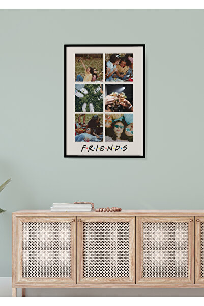 baucollection Çerçevesiz Kişiye Özel Friends Tablosu Isimli & Fotoğraflı, Arkadaşlık Poster Tasarımı Çerçevesiz