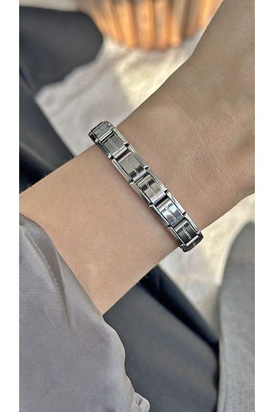 Bhs life Steel Silver Color Bracelet Charm Italian Style Steel Nomination Bracelet Model