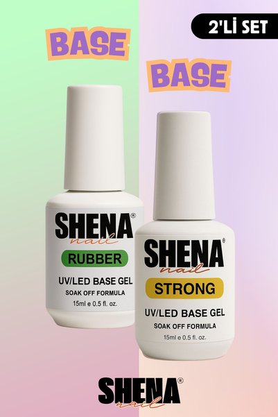 Shena 2li Kat Seti Rubber Base Coat + Strong Base Coat 15 Ml - Kalıcı Oje & P...