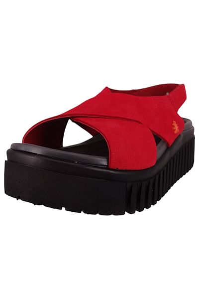 ART Damen Komfort Sandalen Brighton 1574 Rot Red Leder Mit Softlight Fußbett
