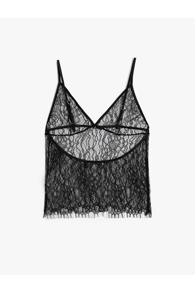 Koton New Season Transparent Lace Thin Strap Tank Top
