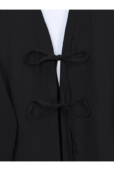 Modamorfo Crinkle Suit with Double Lace-Up Trousers - Black