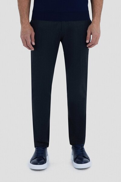 Sabri Özel Antrasit - Siyah - Çizgili Slim Fit Erkek Pantolon - Şık ve Modern...