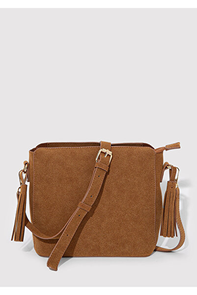 Mavi Suni Süet Kahverengi Çapraz Çanta 1912128-85397