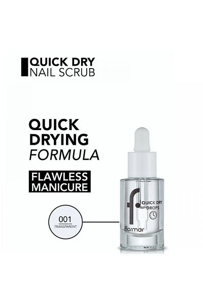 Flormar قطرات سريعة الجفاف للأظافر 001 شفاف