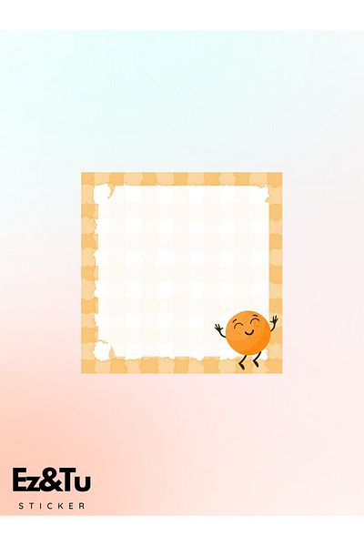 Ez&Tu Stıcker Fruit Patterned 4-Piece Cube Note Blueberry, Orange and Czech Kopar Block Note