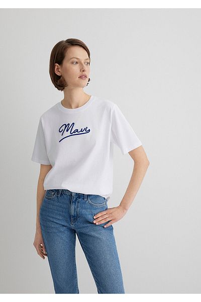 Mavi Vyšívané bílé tričko Regular Fit 1612421 -620
