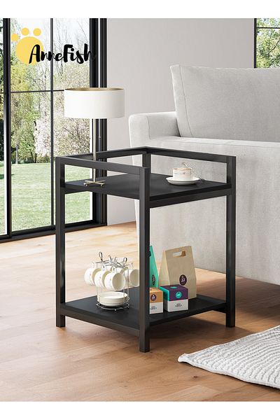 AnneFish Side Table End Table Nightstand Sofa Service Table for Home Living Room and Bedroom Rustic Brown